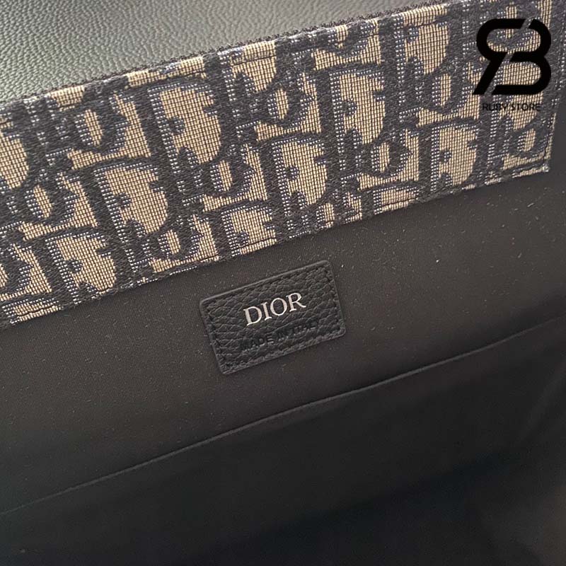 Ba Lô Dior Saddle Backpack Black Beige Đen Kem 41CM Best Quality
