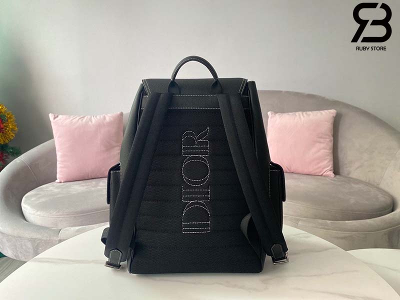 Ba Lô Dior Saddle Backpack Black Đen Chỉ Trắng Calfskin 41CM Best Quality