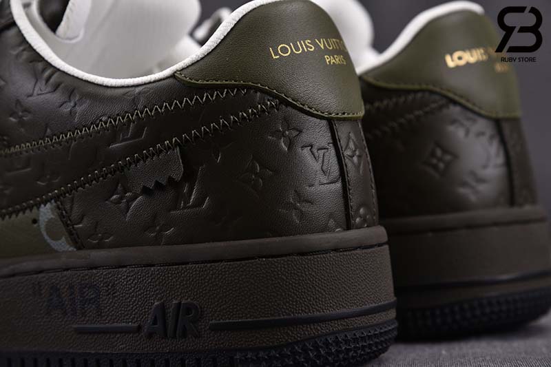 Giày Nike Air Force 1 Low Louis Vuitton Black Green Đen Xanh Best Quality
