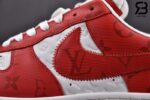 Giày Nike Air Force 1 Low Louis Vuitton White Red Trắng Đỏ Best Quality