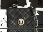 Túi Chanel 21/22 Flap Bag Black Đen Khóa Vuông 21CM Best Quality