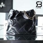 Túi Chanel 22 Handbag Black Gold Đen Vàng Da Bê 38CM Best Quality