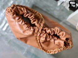 Túi Chanel 22 Handbag Light Brown Gold Nâu Logo Vàng Da Bê 38CM Best Quality