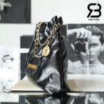 Túi Chanel 22 Small Handbag Black Gold Đen Vàng Da Bê 34CM Best Quality