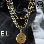 Túi Chanel 22 Small Handbag Black White Đen Trắng Da Bê 34CM Best Quality