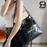 Túi Chanel 22 Small Handbag Black White Đen Trắng Da Bê 34CM Best Quality