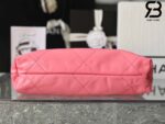 Túi Chanel 22 Small Handbag Pink Coral Gold Hồng Logo Vàng Da Bê 34CM Best Quality