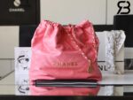 Túi Chanel 22 Handbag Pink Gold Hồng Logo Vàng Da Bê 38CM Best Quality