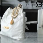 Túi Chanel 22 Small Handbag White Black Trắng Logo Vàng Da Bê 34CM Best Quality