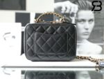 Túi Chanel 22SS Small Vanity Case Black Đen Khóa Vàng Da Caviar 17CM Best Quality