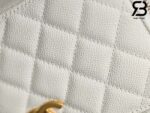 Túi Chanel 22SS Vanity Case White Trắng Khóa Vàng Da Caviar 19CM Best Quality