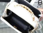 Túi Chanel 22SS Vanity Case White Trắng Khóa Vàng Da Caviar 19CM Best Quality