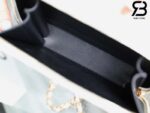 Túi Chanel 22SS Vanity Case White Trắng Khóa Vàng Da Caviar 19CM Best Quality