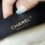 Túi Chanel 22SS Vanity Case White Trắng Khóa Vàng Da Caviar 19CM Best Quality