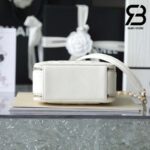 Túi Chanel 22SS Small Vanity Case White Trắng Khóa Vàng Da Caviar 17CM Best Quality
