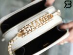 Túi Chanel 22SS Small Vanity Case White Trắng Khóa Vàng Da Caviar 17CM Best Quality