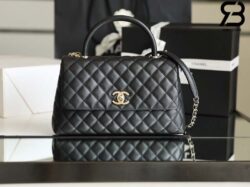 Túi Chanel Coco Handile Medium Black Đen Da Caviar Best Quality