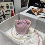Túi Chanel Mini Drawstring Pink Hồng Da Calfskin 12CM Best Quality