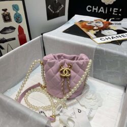 Túi Chanel Mini Drawstring Pink Hồng Da Calfskin 12CM Best Quality