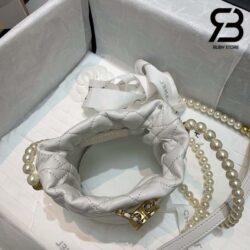 Túi Chanel Mini Drawstring White Trắng Da Calfskin 12CM Best Quality