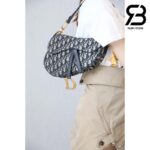 Túi Dior Saddle Oblique Jacquard Bag Blue Xanh 25CM Best Quality