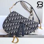 Túi Dior Saddle Oblique Jacquard Bag Blue Xanh 25CM Best Quality