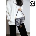 Túi Dior Saddle Oblique Embroidery Blue Xanh 25CM Best Quality