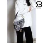 Túi Dior Saddle Oblique Embroidery Blue Xanh 25CM Best Quality