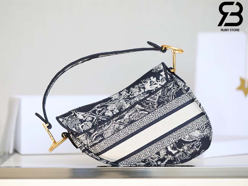 Túi Dior Saddle Oblique Blue Tiger Xanh 25CM Best Quality