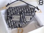 Túi Dior Saddle Oblique Embroidery Blue Xanh 25CM Best Quality