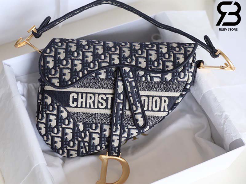 Túi Dior Saddle Oblique Blue Tiger Xanh 25CM Best Quality