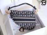 Túi Dior Saddle Oblique Embroidery Blue Xanh 25CM Best Quality