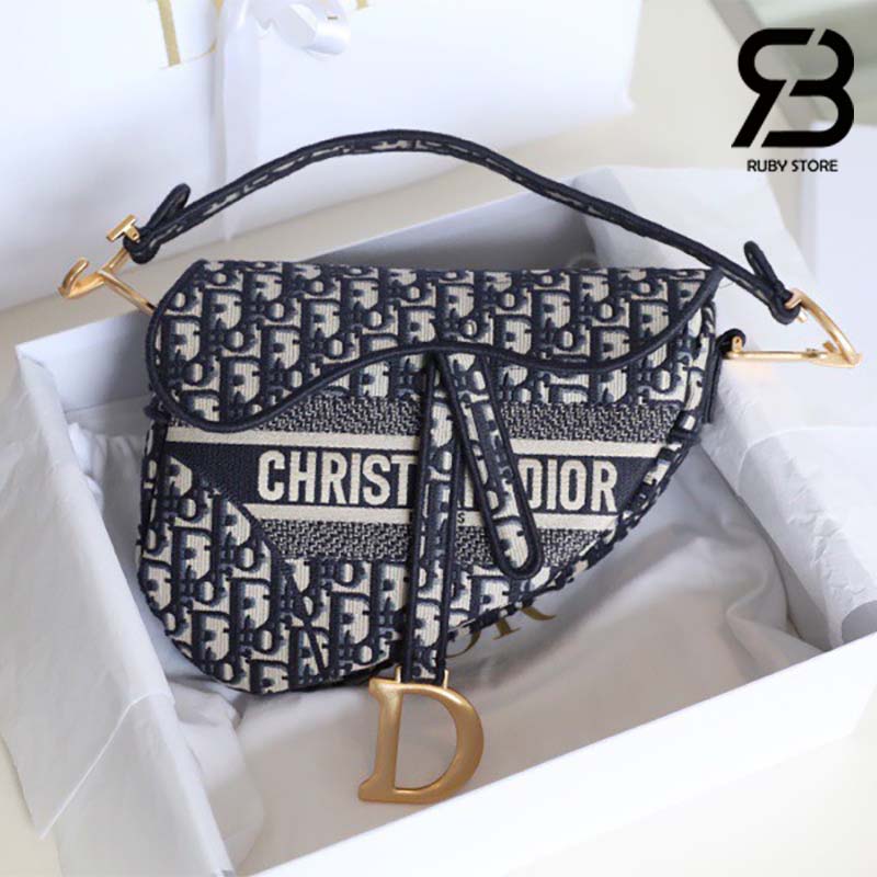 tui-dior-saddle-bag-blue-tiger-best-quality Túi Dior Saddle Oblique Embroidery Blue Xanh 25CM Best Quality