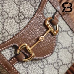 Túi Gucci Horsebit 1955 Phone Box Mini Bag GG Canvas Nâu Best Quality