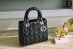 Túi Medium Lady Dior Bag Màu Đen Khóa Bạc 24CM Best Quality