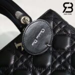 Túi Medium Lady Dior Bag Màu Đen Khóa Bạc 24CM Best Quality