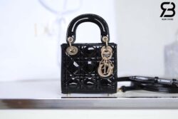 Túi Micro Lady Dior Bag Màu Đen Bóng 12CM Best Quality