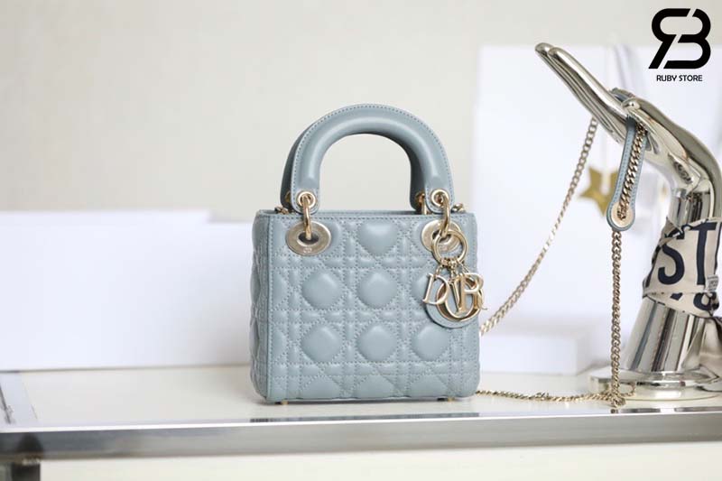 Mini Lady Dior Bag Black Patent Cannage Calfskin  DIOR CA