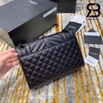 Túi YSL Envelope Medium Chain Bag Grained Black Đen Khóa Đen Da Calfskin 24CM Best Quality