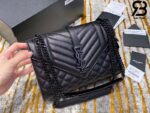 Túi YSL Envelope Medium Chain Bag Grained Black Đen Khóa Đen Da Calfskin 24CM Best Quality