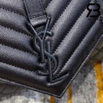 Túi YSL Envelope Medium Chain Bag Grained Black Đen Khóa Đen Da Calfskin 24CM Best Quality