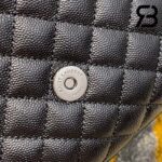 Túi YSL Envelope Medium Chain Bag Grained Black Đen Khóa Đen Da Calfskin 24CM Best Quality