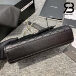 Túi YSL Envelope Medium Chain Bag Grained Black Silver Đen Khóa Bạc Da Calfskin 24CM Best Quality
