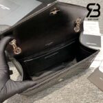 Túi YSL Envelope Medium Chain Bag Grained Black Silver Đen Khóa Bạc Da Calfskin 24CM Best Quality