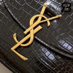 Túi YSL Kaia Small Satchel In Crocodile Embossed Bag Black Đen Da Bê Best Quality
