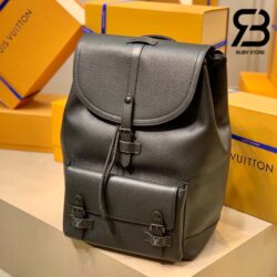 Ba Lô LV Christopher Slim Backpack Taurillon Leather Black Đen 42CM Best Quality