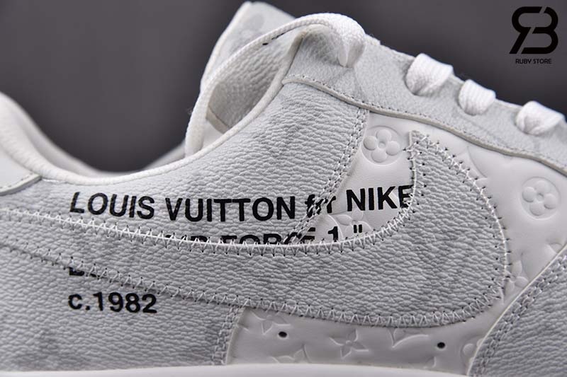 Giày Nike Air Force 1 Low Louis Vuitton White Grey Trắng Xám Best Quality
