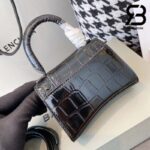 Túi Balenciaga Hourglass Mini Black Đen Crocodile 12CM Best Quality