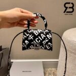 Túi Balenciaga Hourglass Mini Black Đen Logo 12CM Best Quality