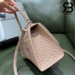 Túi Balenciaga Hourglass Small Beige Kem Crocodile 23CM Best Quality